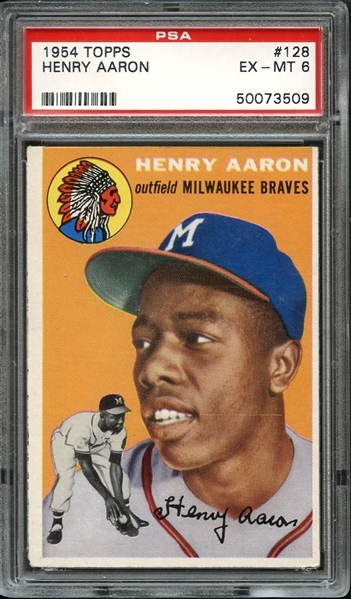 1954 Topps #128 Henry Aaron PSA 6 EX-MT