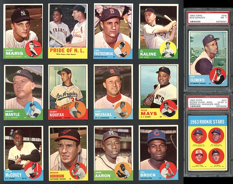 1963 Topps Baseball Complete Set With PSA Graded