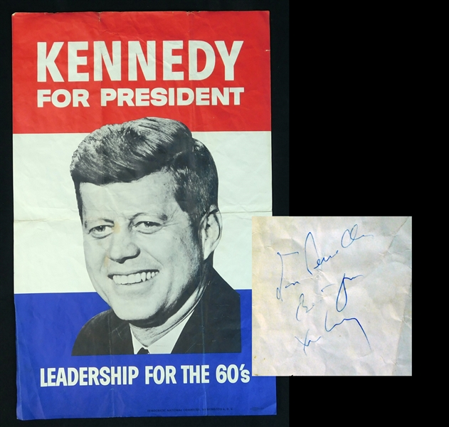 John F. Kennedy Signed Presidential Campaign Poster JSA