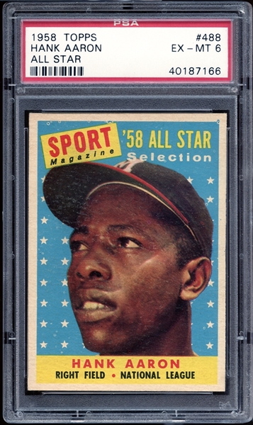 1958 Topps #488 Hank Aaron All Star PSA 6 EX/MT
