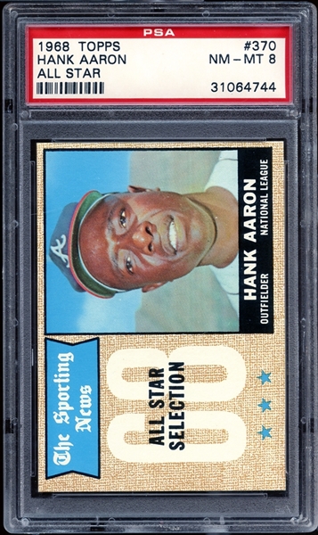 1968 Topps #370 Hank Aaron All Star PSA 8 NM/MT