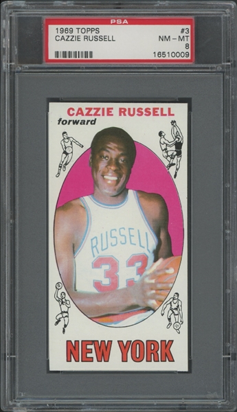 1969 Topps #3 Cazzie Russell PSA 8 NM-MT