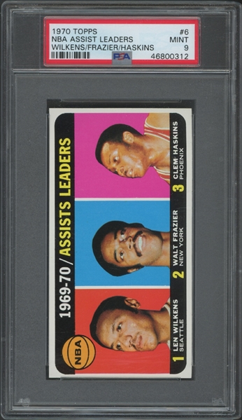 1970 Topps #6 NBA Assist Leaders Wilkens/Frazier/Haskins PSA 9 MINT