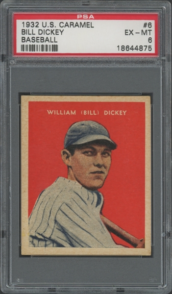 1932 U.S. Caramel #6 Bill Dickey Baseball PSA 6 EX-MT