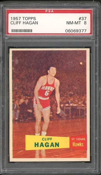 1957 Topps Basketball #37 Cliff Hagan PSA 8 NM-MT