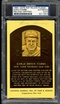 1964-Date Yellow Hall of Fame Plaque Earle Combs Autographed PSA/DNA