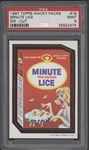 1967 Topps Wacky Packs #19 Minute Lice Die-Cut PSA 9 MINT