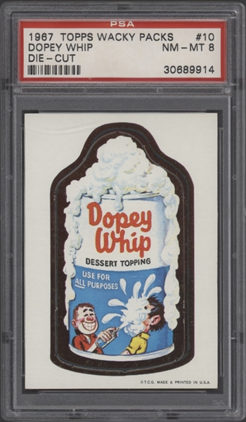 1967 Topps Wacky Packs #10 Dopey Whip Die-Cut PSA 8 NM-MT