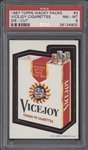 1967 Topps Wacky Packs #3 Vicejoy Cigarettes Die-Cut PSA 8 NM-MT