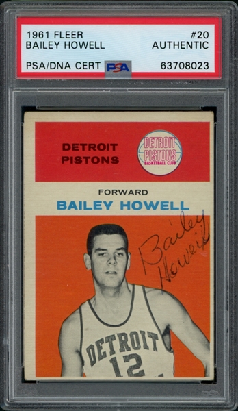 1961 Fleer #20 Bailey Howell Autograph PSA/DNA Authentic