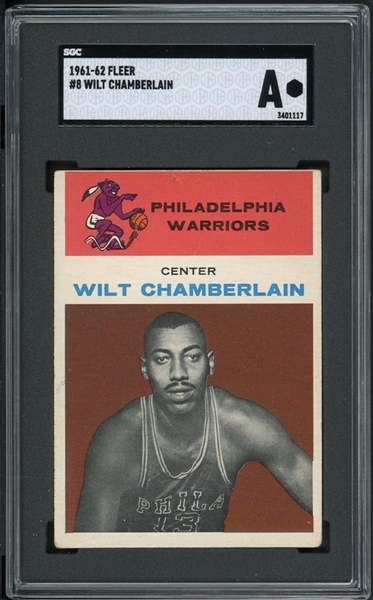 1961-62 Fleer #8 Wilt Chamberlain SGC Authentic