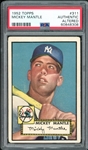 1952 Topps #311 Mickey Mantle PSA Authentic