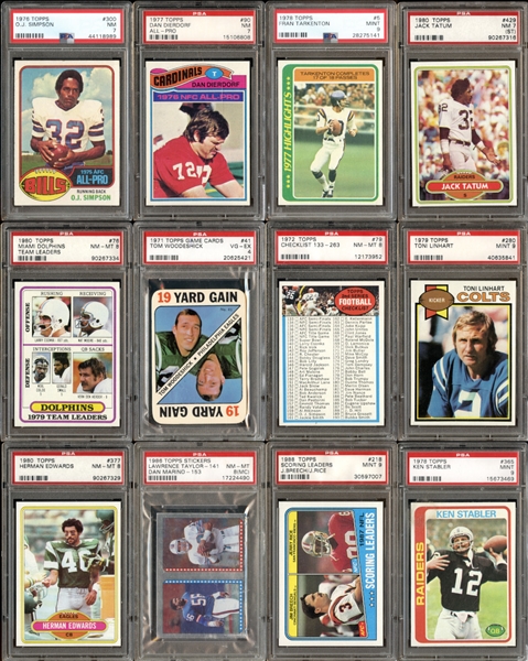1971-1989 Football Group of 36 Cards Including Stars and HOFers All PSA Graded