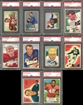 1950-55 Bowman Football Group Of 10 All PSA Graded