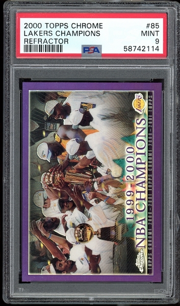 2000 Topps Chrome Refractor #85 Lakers Champions PSA 9 MINT