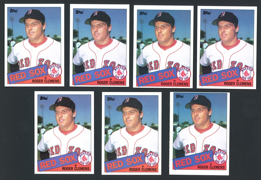 1985 Topps Group of (7) Roger Clemens Rookie Cards