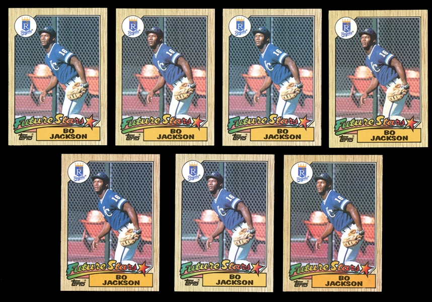 1987 Topps Bo Jackson Group of (7) Rookie Cards