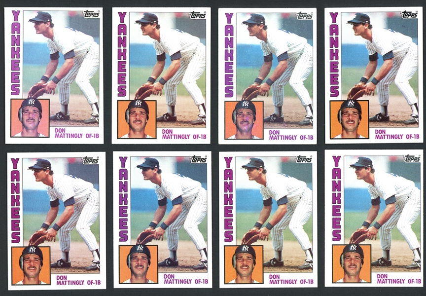 1984 Topps Group of (10) Don Mattingly Rookie Cards