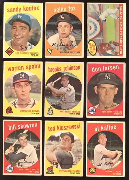 1959 Topps Group of (27) with Stars and HOFers