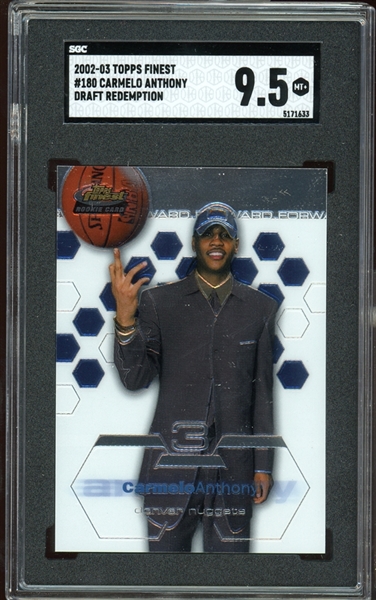 2002-03 Topps Finest Draft Redemption #180 Carmelo Anthony SGC 9.5 MINT+