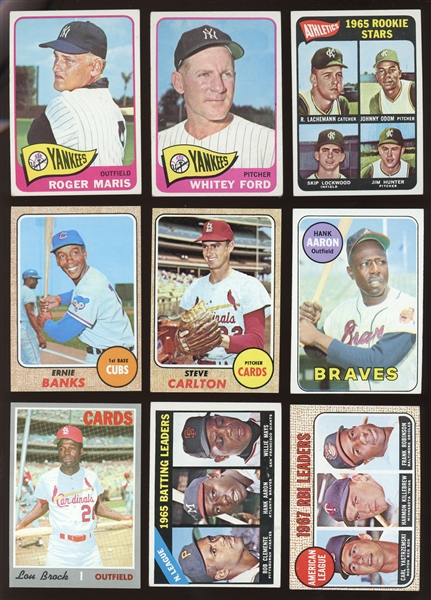 1965-70 Topps Baseball Shoebox Collection of Over (230) Cards with Stars and HOFers