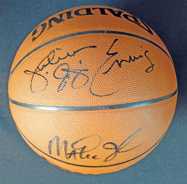 Julius Erving and Magic Johnson Signed Basketball Online Authentics