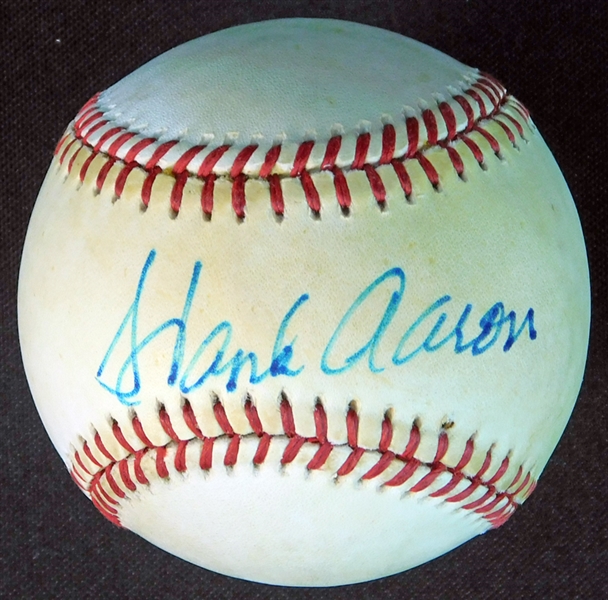 Hank Aaron Single-Signed ONL (Feeney) Ball BAS