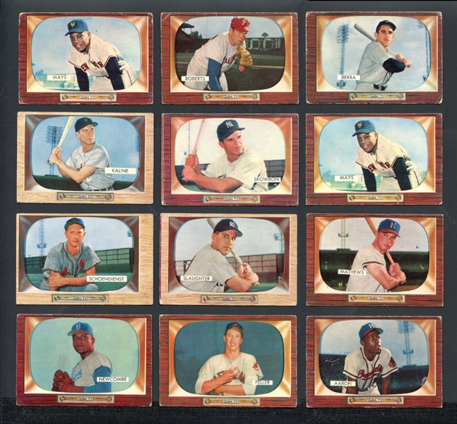 1955 Bowman Shoebox Collection Of 130 Cards With Stars And HOFers