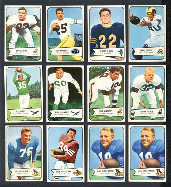1954 Bowman Football High Grade Shoebox Collection Of 46 Cards With HOFers And Blanda (R) 