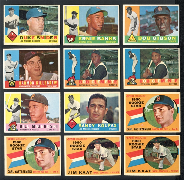 1960 Topps Shoebox Collection Of Over 330 Cards With Stars And HOFers
