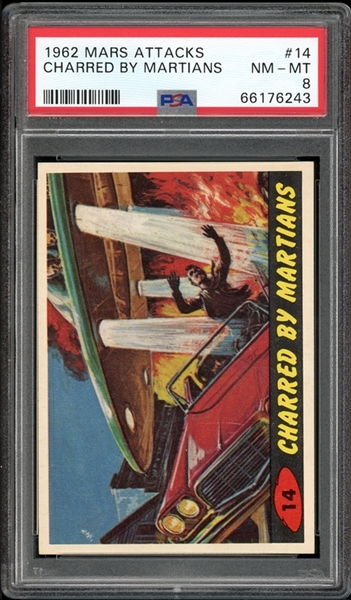 1962 Mars Attacks #14 Charred By Martians PSA 8 NM-MT