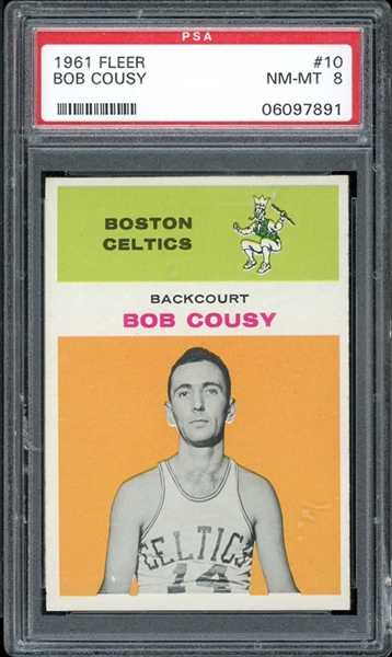 1961 Fleer #10 Bob Cousy PSA 8 NM-MT
