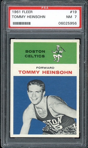 1961 Fleer #19 Tommy Heinsohn PSA 7 NM