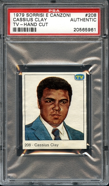 1979 Sorrisi E Canzoni TV Hand Cut #208 Cassius Clay PSA Authentic 