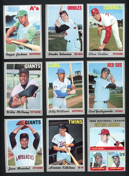1970 Topps Lot of 187 Cards With Stars And HOFers