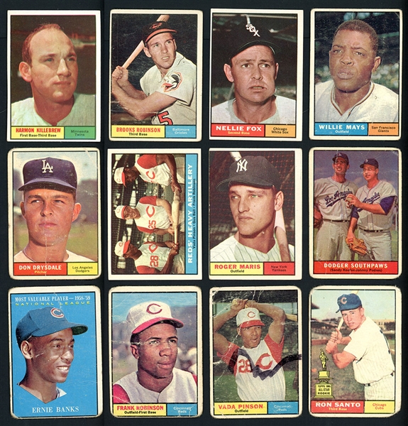 1961 Topps Baseball Lot Of 200 Cards