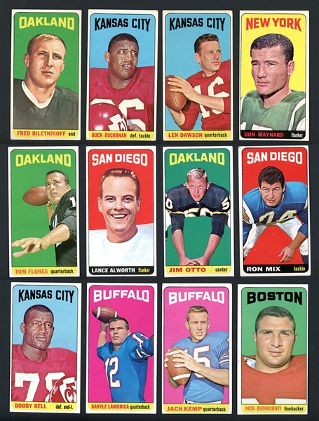 1965 Topps Football Near Complete Set (156/176) With Stars And HOFers With 330 Total Cards