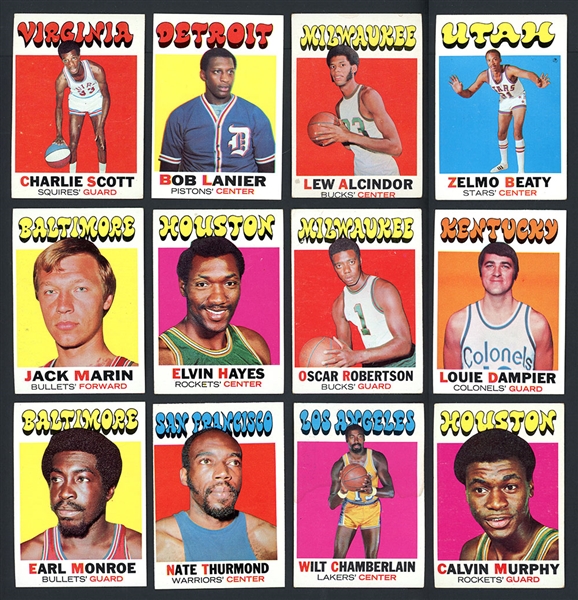 1971 Topps Basketball Near Complete Set (223/233) With 1200 Total Cards