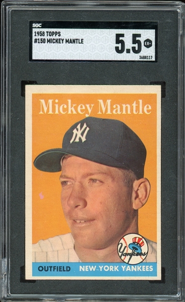 1958 Topps #150 Mickey Mantle SGC 5.5 EX+