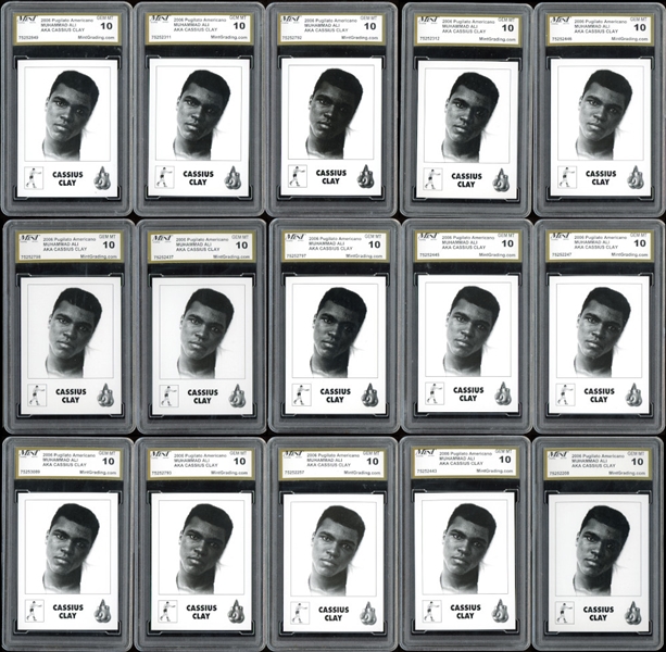 2006 Pugilato Americano Muhammad Ali AKA Cassius Clay Group Of Fifteen (15) Mint Grading 10 GEM MINT