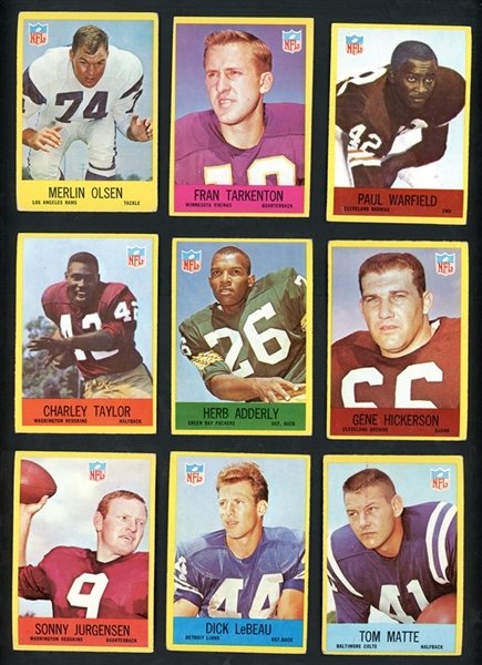 1967 Philadelphia Football Partial Set 127/198 With 224 Total Cards
