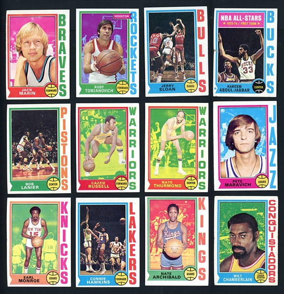 1974 Topps Basketball Near Complete Set (261/264) With Star and HOFs