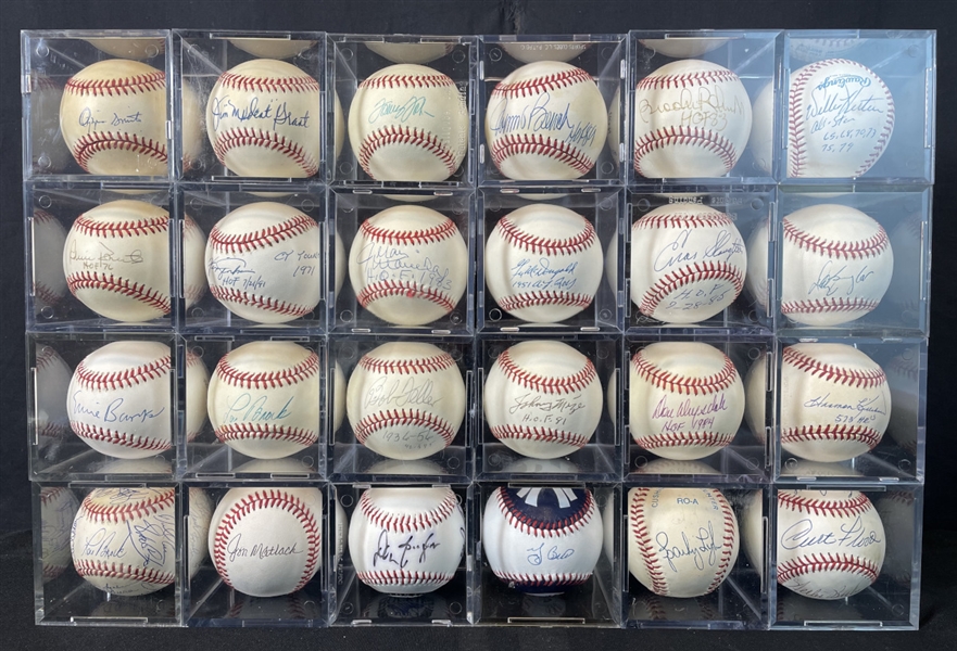 Group of (24) Signed Baseballs With Hall of Famers and Stars Including Banks, Drysdale