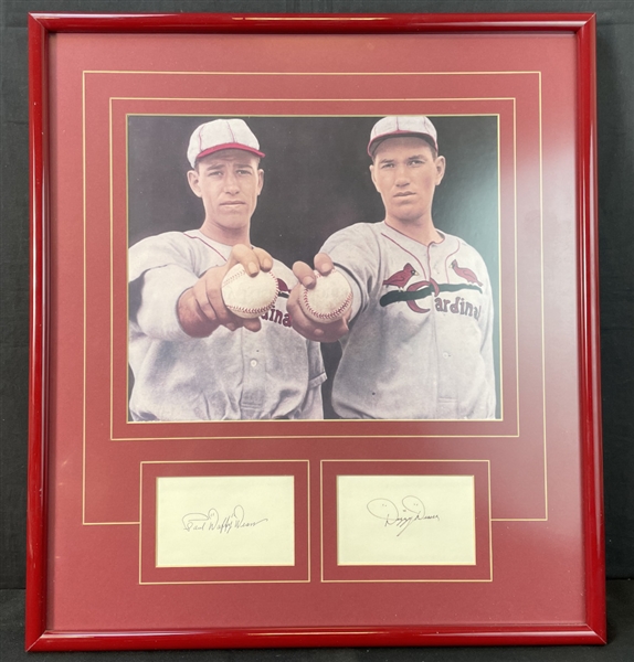 Daffy and Dizzy Dean Brothers Signed and Framed Cut Signatures