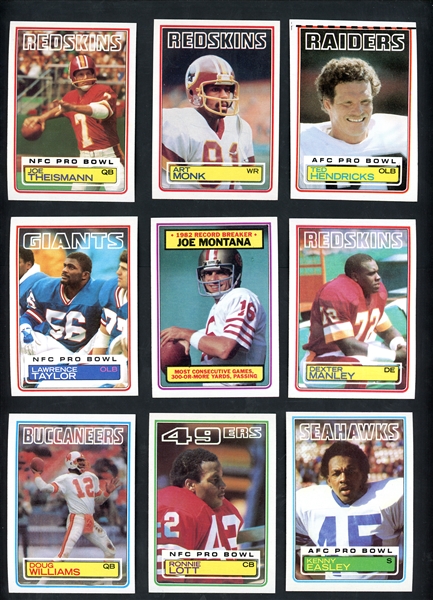 1983 Topps Football Partial Set Of 304/396 With Stars & HOFers