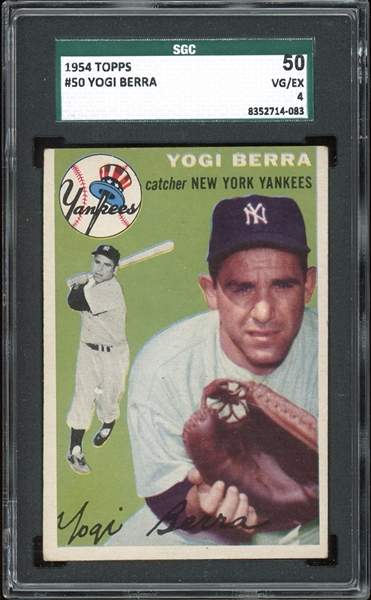 1954 Topps #50 Yogi Berra SGC 4 VG-EX