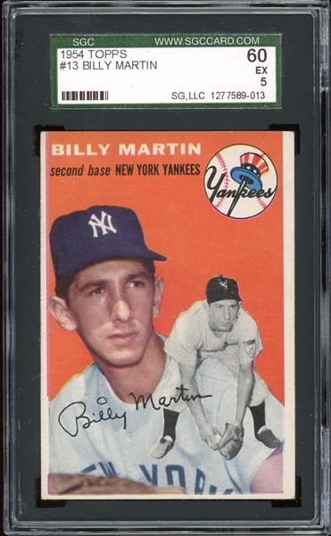 1954 Topps #13 Billy Martin SGC 5 EX