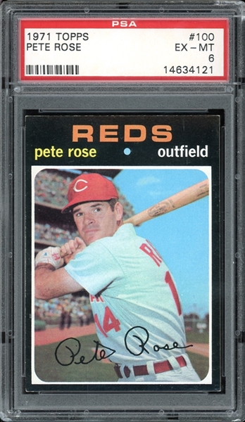 1971 Topps #100 Pete Rose PSA 6 EX-MT 