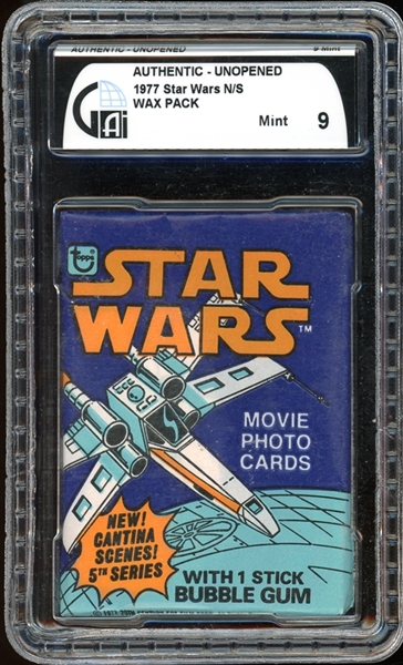1977 Topps Star Wars N/S Wax Pack GAI 9 MINT