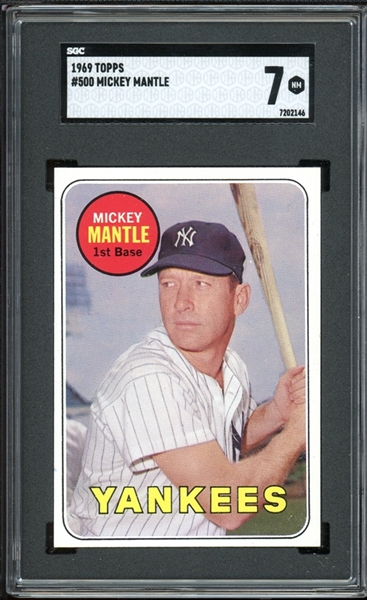 1969 Topps #500 Mickey Mantle SGC 7 NM